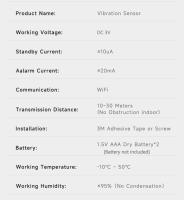 Sensor De Vibración WiFi Inteligente Tuya Para Hogar Seguro Monitor En Tiempo Real Con Control Remoto Por App Alarma De Seguridad - details 10