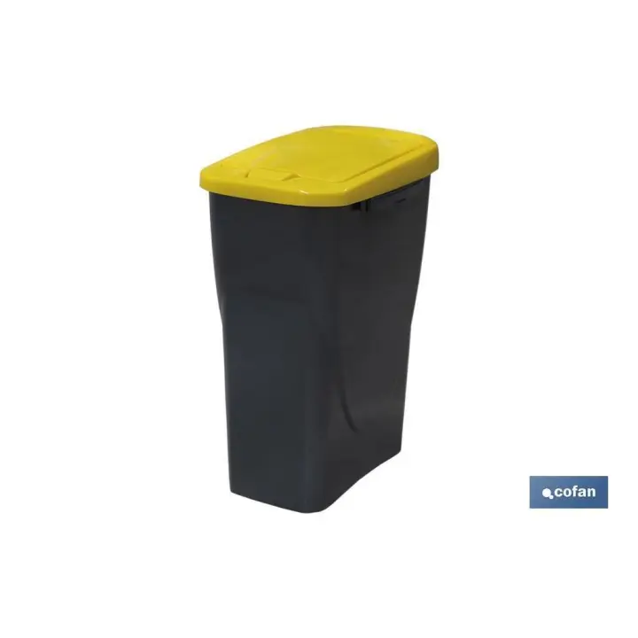 Cubo de basura para reciclar 15 litros  color amarillo 20 x 31 x 42 cm - 1
