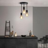Lámpara Colgante Vintage De 3 Luces E27 Soporte Semi-Enchufe Para Techo Moderno Para Dormitorio Sala De Estar Pasillo - details 11