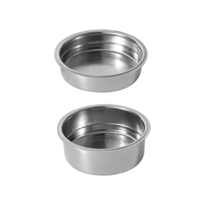 Cesta de filtro presurizado para cafetera de acero inoxidable, 2 piezas, 51mm, sin fondo - 1