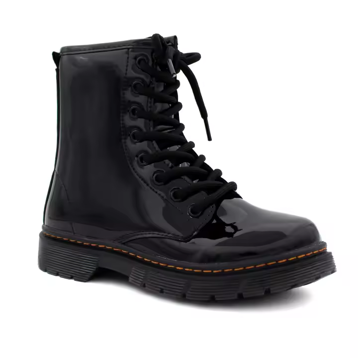Botas militares charol BUBBLE KIDS C492 en rosa, negro y blanco - 1