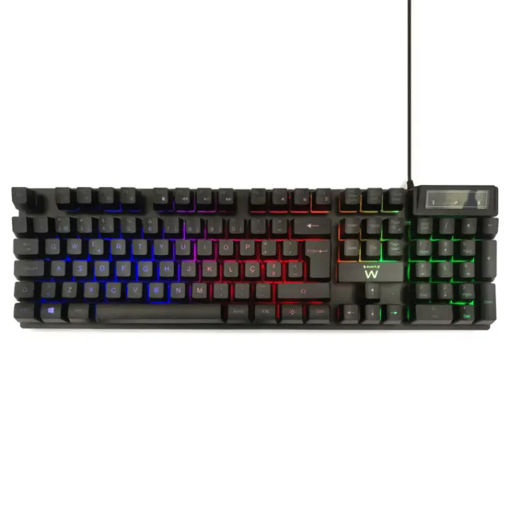 TECLADO GAMING EWENT USB RETROILUMINADO QUERTY PORTUGUES - 1