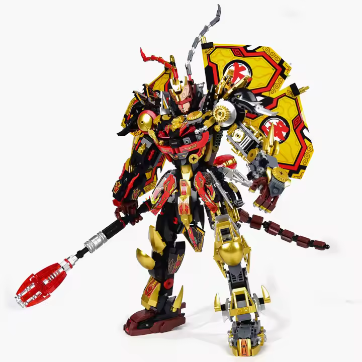 Bloques De Construcción HUIQIBAO Negro SunWuKong Guerriero Mecha Robot Figura De Acción MOC Juguetes De Construcción Para Niños Exhibición De Ciudad - 1