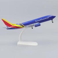 Modelo De Avión De Metal Diecast Boeing 737 De Southwest Airlines 20cm Con Planta Baja Para Coleccionistas Y Juguetes Para Mayores De 14 Años - details 1
