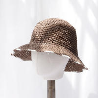 Sombrero De Paja Tejido En Crochet Sombrero De Barril Para Mujer Protección UV Sombreros De Playa Plegables Verano Con Visera - details 3
