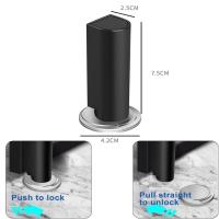 Parador De Puerta De Acero Inoxidable De Gran Resistencia Con Imán En Plata/Black Sin Necesidad De Clavos Soporte De Puerta De Hardware Para Casa - details 1