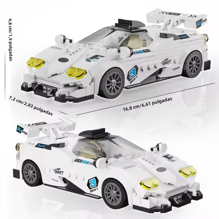 Juego De Construcción De 332 Piezas Coche Deportivo Modelo De Bloques De Construcción Educativo Decoración De Escritorio Regalo De Navidad O Cumpleaños Para Niños Mayores De 6 Años - 1
