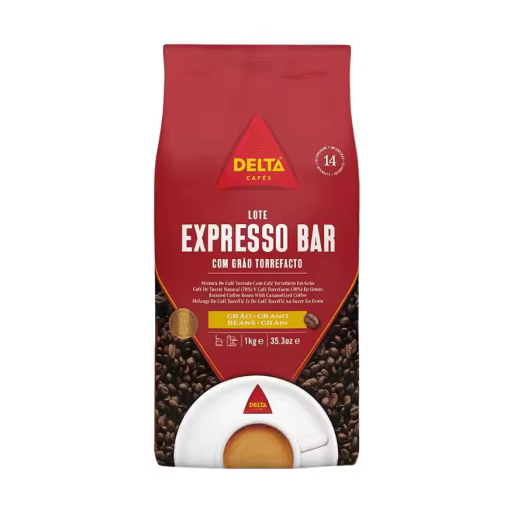 Café Delta Expresso Bar 1 Kg - Grano Selección Premium para Cafeteras Automáticas, Moka y Más- QUMIR - 1