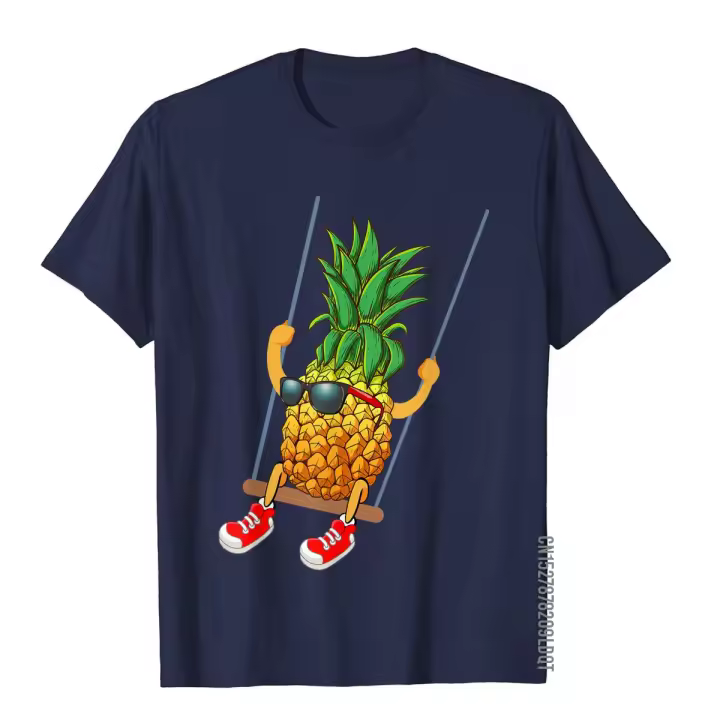 Camiseta De Hombre Divertida Con Piña En Swing Estilo Sencillo Vintage De Algodón Camiseta Superior Novedosa Sin Mangas - 1