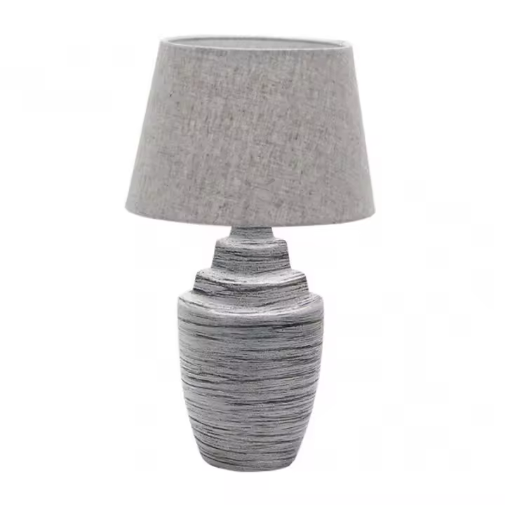 FABRILAMP 160371028 | Sobremesa Ceramica Tui 1xe27 Zinc Pantalla Gris 41,5x24x24 Cm - 1