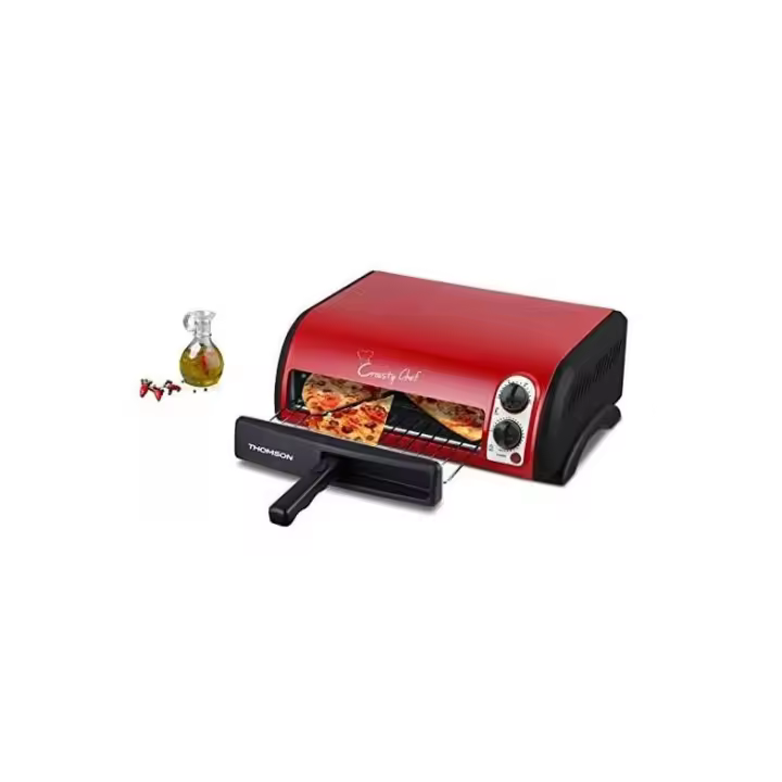 THOMSON THEO07280R MINI HORNO PIZZA COLOR ROJO 25 X 20 X 15 CM 1300W 100-230ºC - 1