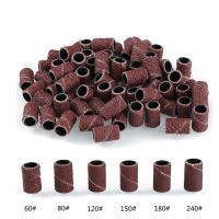 100pcs Banda De Arte De Uñas Con 4 Grados De Fijación 60# 120# 180# 240# Anillo De Pulido Para Máquina Eléctrica Accesorios De Manicura Herramienta De Corte De Uñas - details 0