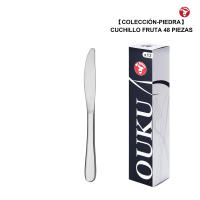 Mr.Spoon Serie Piedra 12 Piezas 48 Piezas 240 Piezas económico,Acero inoxidable 13/0,Cuchillo fruta,Largo 202mm grosor 5mm,Cubiertos mango monobloque,Aptos para lavavajillas,Caja Envase Ecológico,Para Casa,Hotel,Restaurante 60105 - details 2