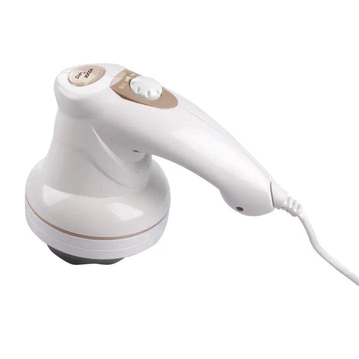 Masajeador corporal Jocca: funciona por vibración, cuenta con regulador de velocidad y distintos cabezales para exfoliar, eliminar dolor, masajear, anticelulitis y, además, viene con malla para pieles sensibles - 1
