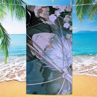 Toalla De Playa Microfibra De Anime Jujutsu Kaisen Gojou Satoru Secado Rápido Suave Unisex Para Camping Piscina Y Niños - details 14