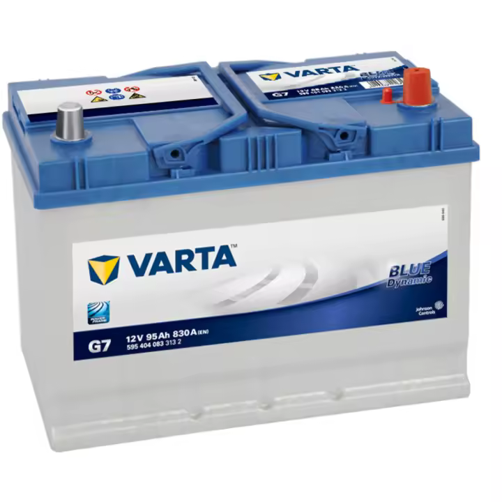 Batería Varta G7 Blue Dynamic 12V 95Ah 830A - Alto rendimiento y potencia estable para coches - Compatible con diferentes gamas de vehículos - 1