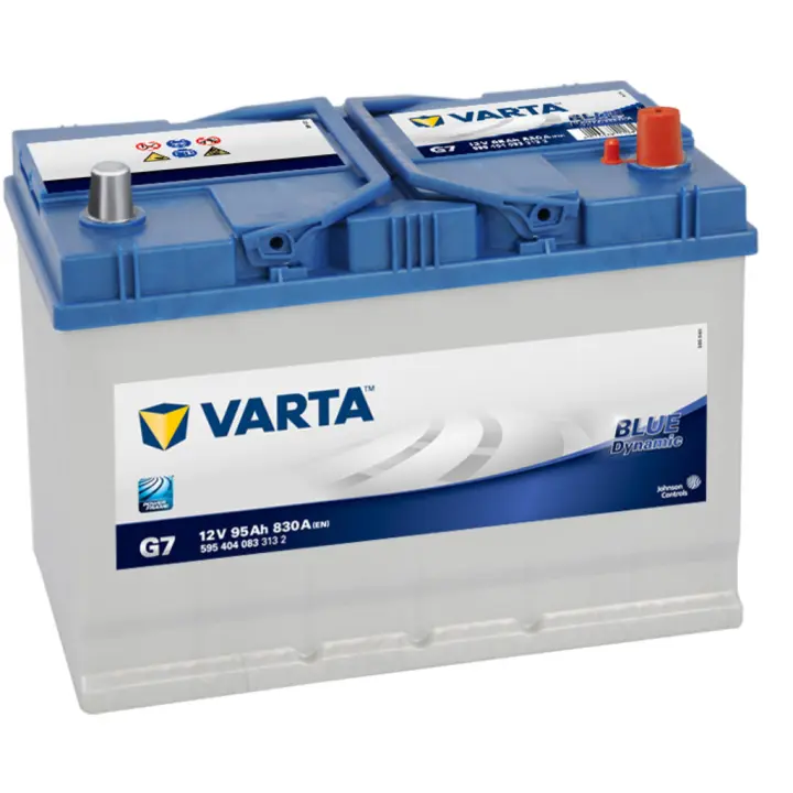 Batería Varta G7 Blue Dynamic 12V 95Ah 830A - Alto rendimiento y potencia estable para coches - Compatible con diferentes gamas de vehículos - 1