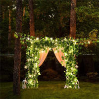 Luces De Enredadera Artificiales Con Hojas Verdes Y Flores 2M-10M Para Decoración De Hogar Y Bodas USB/Batería Ramadan Guirnalda LED Calidad UL CE CCC Longitud Variable De 2 a 10 Metros - details 7