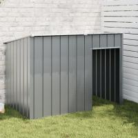 vidaXL Caseta perros con tejado acero galvanizado gris 153x91x110 cm - details 0
