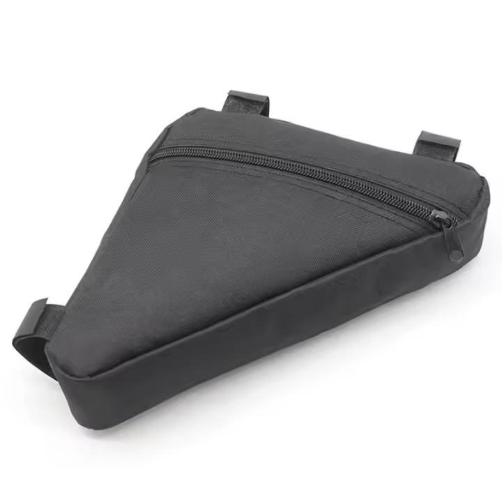 Bolsa triangular para bicicleta, bolsa para cuadro, bolsa impermeable para bicicleta, bolsa individual para bicicleta, universal, 28 x 20 cm, gris - 1