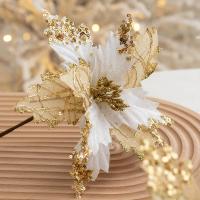 Decoraciones De Navidad Glitosa Con Flores Artificiales Árbol De Navidad Colgante Wreath Adornos Fiesta De Año Nuevo Regalos Para Niños 2025 - details 4