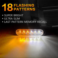 Luz De Advertencia Estroboscópica Con 6 LEDs Para Coche Y Camión 12V 24V Luz De Emergencia Intermitente Universal Para Camiones Y Camiones Remolques Lámpara De Tráfico - details 2