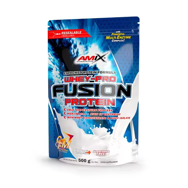 Amix Whey Pro Fusion Protein x 500 g - Concentrado de proteína de suero - Con enzimas digestivas - 1