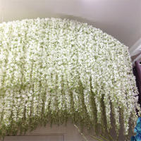 Garland De Flores Artificiales De Wisteria 20Pcs Valla De Hierba Falsa De Seda Para Decoración De Hogar Jardín Y Boda - details 0