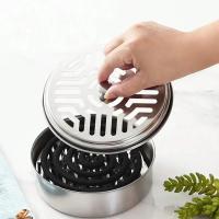 Caja De Incienso Contra Mosquitos De Acero Inoxidable Con Tapa Placa De Incienso Para Uñas Y Dientes Trayectoria De Fuego - details 1