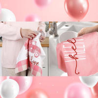 Toallas De Cocina Para Día De San Valentín 2 Piezas Cuadros Rosa Y Blanco 40*60cm Corazones Impresión Camión Amor Toallas De Té Adecuadas Para Cocinar - details 4