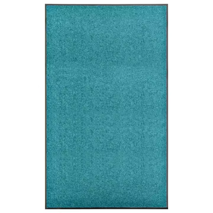 vidaXL Felpudo lavable azul cian 90x150 cm - 1