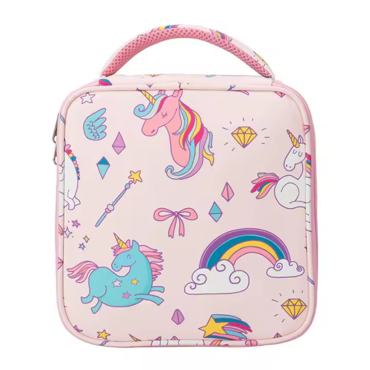 Bolsa De Almuerzo Unicornio Para Niños Y Estudiantes Con Correa Ajustable Y Diseño De Dibujos Animados Termo Para Nevera - 1