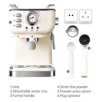 Máquina de café （BLANCO）Espresso de acero inoxidable, vaporizador de leche, Varita de vapor 2 en 1, 1050W, semiautomática, 20 Bar - details 13