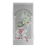 Cortina De Navidad 1x2 Escala Decorativa Para Puerta Con Diseño De Payaso De Nieve Y Árbol Adecuada Para La Mayoría De Uso Festivo Instalación En Techo Material De Poliéster Moderno - details 1