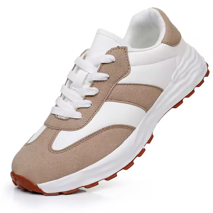 Zapatillas De Correr Para Mujer Casual Ligero Con Suela Gruesa Y Plataforma Zapatillas De Caminar Con Cordones PU Transpirables Talla Verdadera Para Adultos - 1