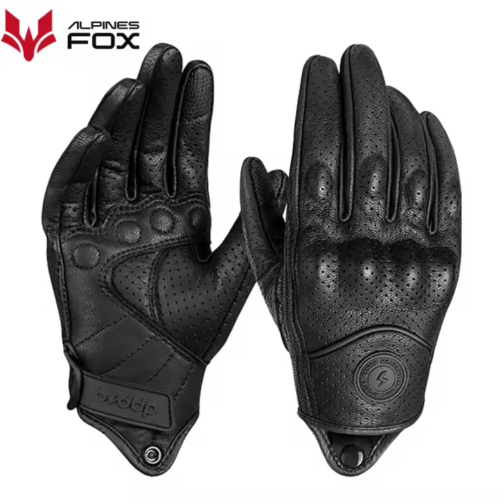 Guantes De Motocicleta De Cuero Ganso Para Hombres Y Mujeres Retro a Prueba De Agua Para Primavera Verano Motocross Carreras En La Calle - 1