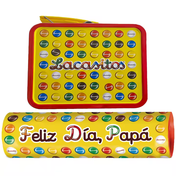 Lacasitos Megatubo 1,5 KG-Feliz Día, papá + LATA MALETÍN - 1