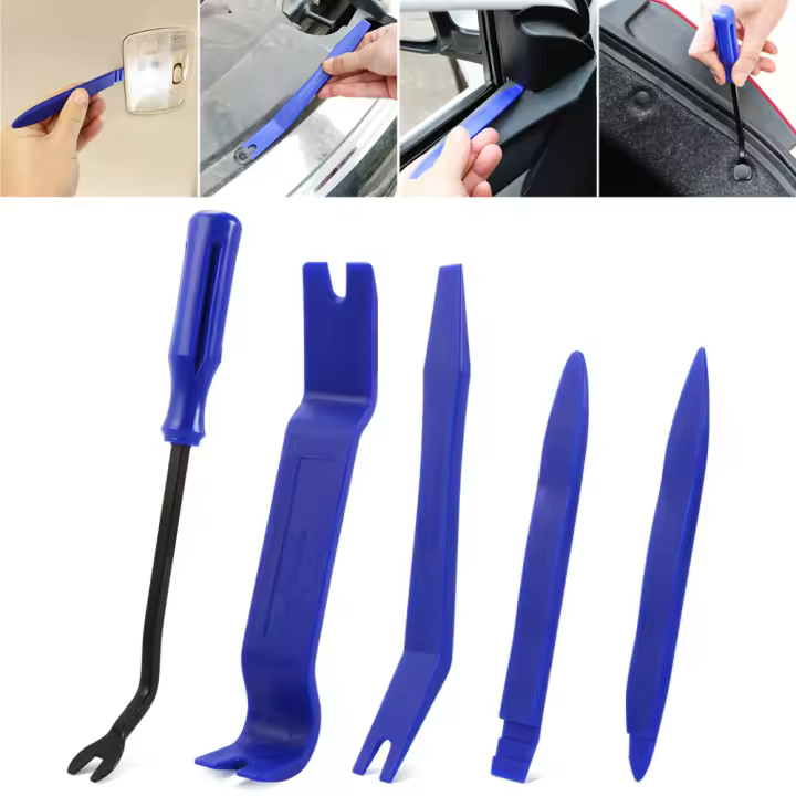 Kit De Herramientas Para Eliminar Rellenos De Automóvil 5 Piezas Set De Herramientas Para Ventanas Puertas Y Paneles De Coche Clip De Desmontaje Rápido - 1