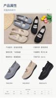Zapatos Planos Para Mujer Slip on Plegables Con Punta Cuadrada Y Salida Hollow Fashion Casual Para Madres Zapatos Vulcánicos De Tela Algodón - details 1