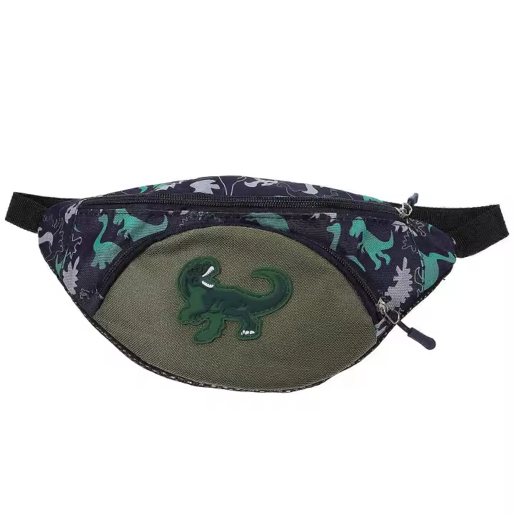 Bandolera, Bolso de hombro, riñonera de Dinosaur para niños (Verde) - 1