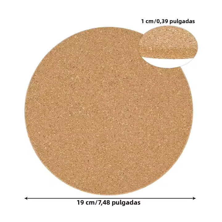 Alfombrilla De Madera De Goma Natural Resistente a Altas Temperaturas Antideslizante Redonda Para Vaso 19CM Decoración De Mesa Moderna - 1