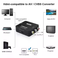 HDMI A RCA keitiklis, suderinamas su AV/CVBS L/R Audio Video Set viršutinės dėžutės skalė 1080p „Mini HD2AV“ palaiko NTSC Pal Output HD A AV - Informacija 1