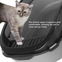Caja De Arena Para Gatos Semi-Apellada Con Antisalpicaduras Fácil De Limpieza Con Palita Para Limpieza De Gatos Material De Plástico - details 4