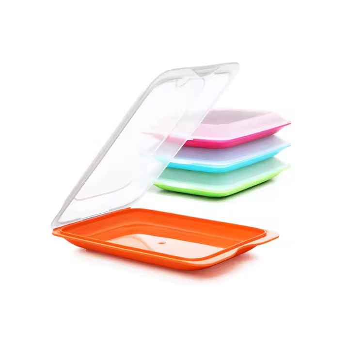 Set de 4/6 Unidades Porta Embutidos y Alimento Fresh, Libre de BPA, Reutilizables, Apilables, Apto Lavavajillas y Microondas - 1