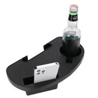 Mesa De Silla Clip on Con Ranura Para Móvil Multifuncional Para Jardín Patio Piscina Silla De Lounging Material ABS Negro - details 6