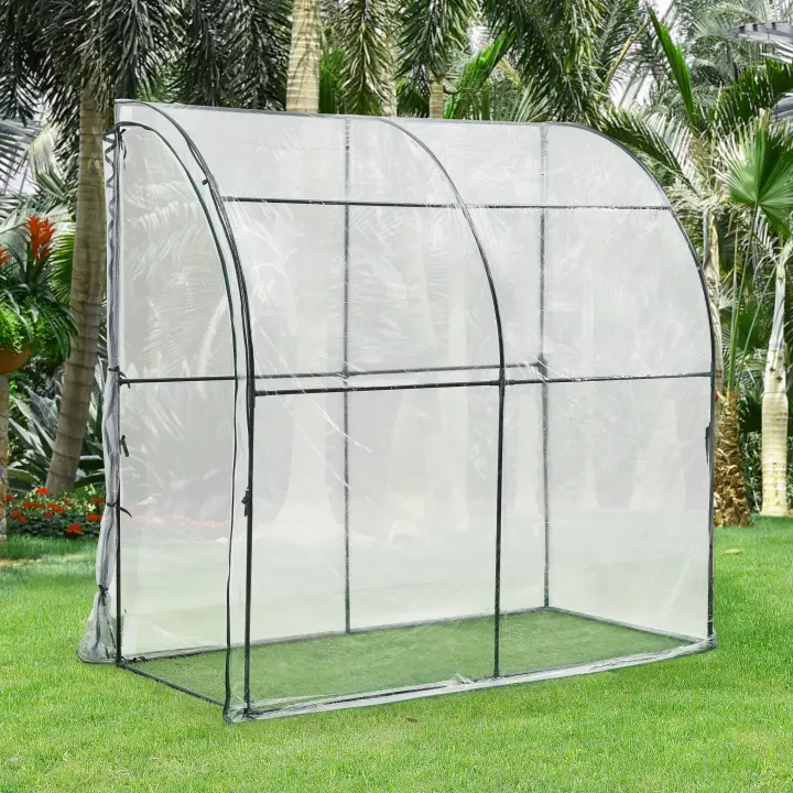 Invernadero de jardín Juta acero PVC 100x200x215 cm transparente [en.casa] - 1