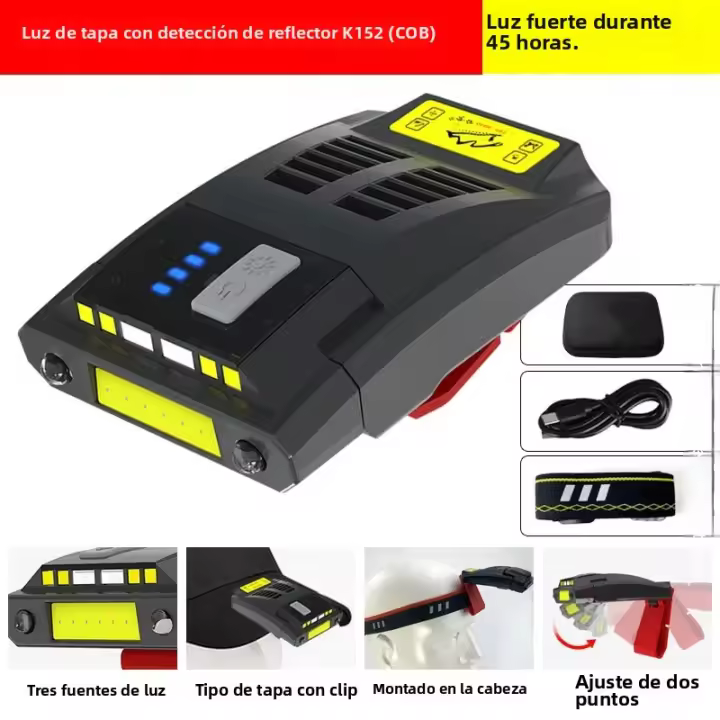 Linterna Frontal LED COB Con Sensor Y Repelente De Mosquitos Para Running Nocturno Senderismo Camping Ciclismo Resistente Al Agua Con Modos De Iluminación Variable - 1