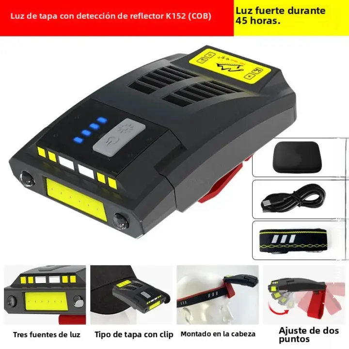 Linterna Frontal LED COB Con Sensor Y Repelente De Mosquitos Para Running Nocturno Senderismo Camping Ciclismo Resistente Al Agua Con Modos De Iluminación Variable - 1
