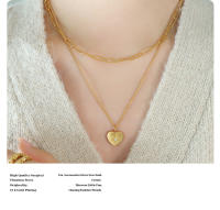 Colgante de acero inoxidable 316L de circón, cadena de dijes en forma de corazón de amor, collares de moda,joyería alta, regalos de fiesta Collar gótico con colgante de corazón y amor para mujer,,regalo de cumpleaños, gargantilla de cadena de una pieza - details 6
