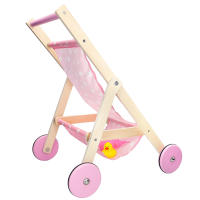 WOOMAX - Carrito bebé juguetes, cochecito muñecas 36 cm, fabricado de madera, color rosa con margaritas, medidas 33x51x44 cm, juguete niña 2 años, sillas de paseo, portabebés muñeca, sillita, +24 meses - details 2